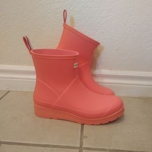 Salmon Pink Hunter Rain Boots-Size 9
